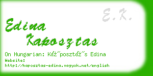 edina kaposztas business card